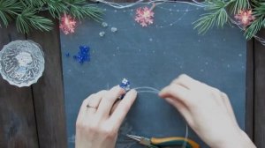 Снежинка из бусин .Новогодний декор