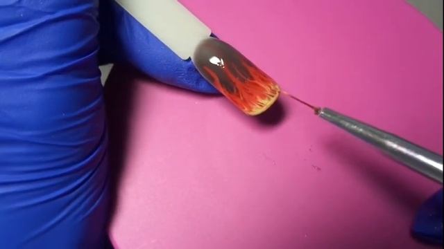 Огонь. Дизайн ногтей гель лаком.