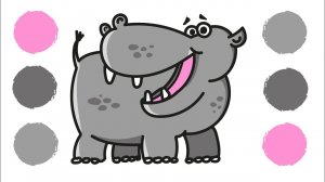 Как нарисовать БЕГЕМОТА / Раскраска БЕГЕМОТ / How to draw a HIPPO / HIPPO coloring / Детский рисунок