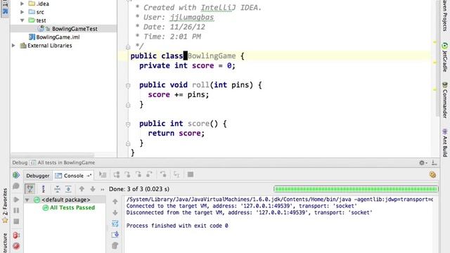 Bowling Game Kata in Java (TDD) part 1 смотреть онлайн