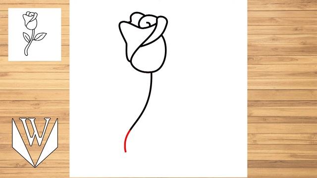 Как рисовать милая роза Шаг за шагом, легко для детей и начинающих. Учебник по рисованию. смотреть онлайн