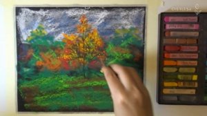 Осенний пейзаж сухой пастелью | Soft Pastels gallery by mungyo