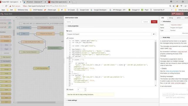 Introduction to Node-Red workflows Part 1 with IPControl Add Block Custom Workflow