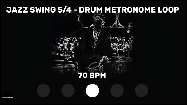 Jazz Swing 5/4 | Drum Metronome Loop | 70 BPM смотреть онлайн