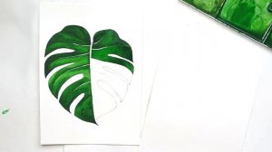 龟背竹水彩画示范 | Watercolor monstera painting Time Lapse