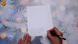 Новогодний домик из бумаги  | Очень простой новогодний декор  | DIY CHRISTMAS DECOR