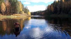 Купание. Озеро Глухое. Марий Эл. 13.10.2018г.