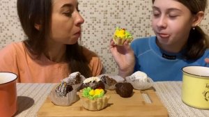 МУКБАНГ ?ПИРОЖНЫЕ ? «Картошка» и корзиночки/MUKBANG CAKES «Potato” and Smal basket