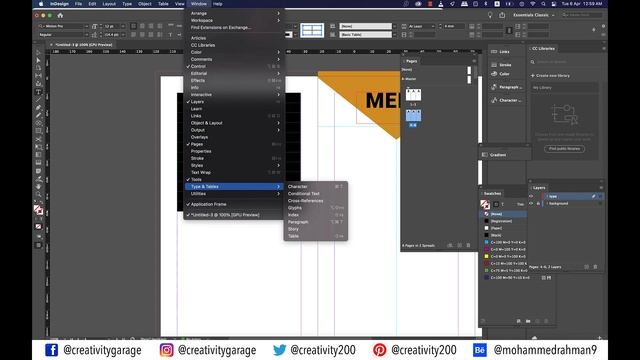 Trifold Restaurant Menu Design In InDesign