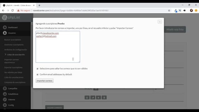 Añadir suscriptores en PhpList 3.4 смотреть онлайн