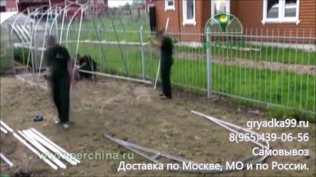 Установка поликарбонатной теплицы Дачная Двушка от Грядка99 смотреть онлайн