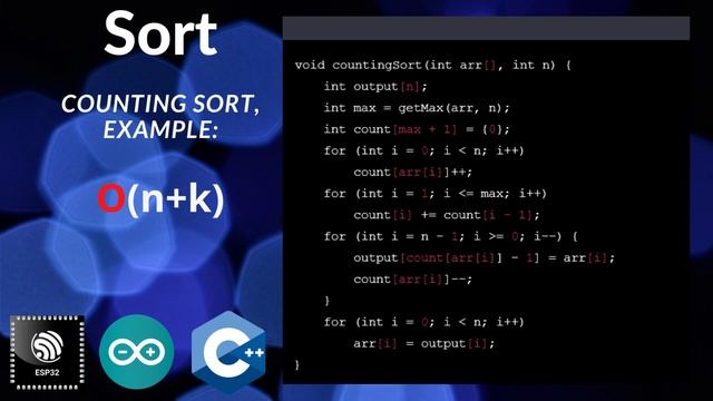 Counting sort / C++, Arduino, ESP32, ESP8266, STM, AVR