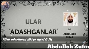 Alloh odamlarni ikki toifaga ajratdi. Abdulloh Zufar