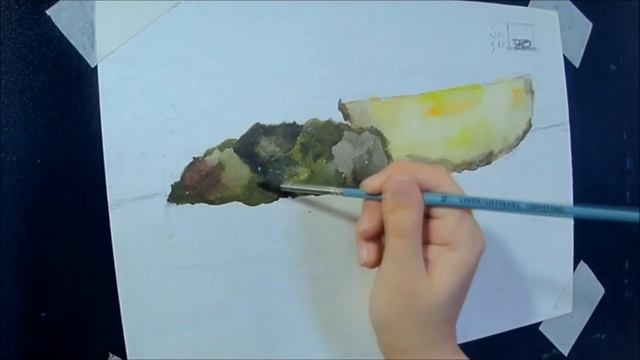 Этюд "Ананасы". Акварель. Начальный уровень. смотреть онлайн