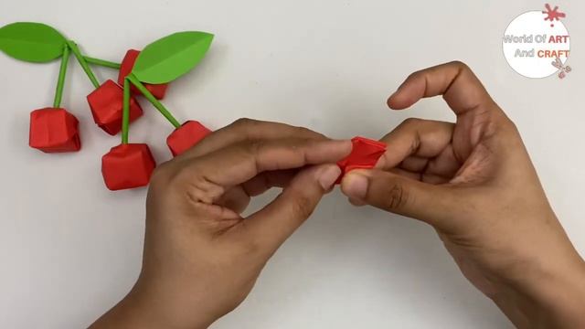 DIY PAPER  CHERRY / Paper Crafts For School / Paper Craft / Easy Kids Craft Ideas / Paper Cherry 3D