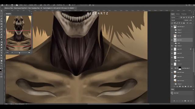 Speedpaint - Ymir Fritz, The Founding Titan (ATTACK ON TITAN) - Adobe Photoshop смотреть онлайн