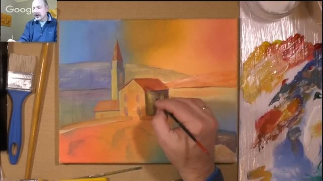 Заседание клуба "Свои". Пишем картину "Городок у моря" смотреть онлайн