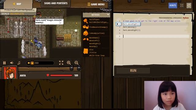Secrets of Coding PYTHON in CodeCombat: Kithgard Dungeon - Signs and Portents: Game Walkthrough