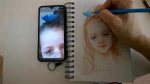 Рисуем портрет девочки акварельными карандашами/ Draw a portrait of a girl with watercolor pencils