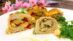 Сочные куриные рулетики из куриного филе с двумя видами начинки. Вкусное блюдо на праздничный стол.