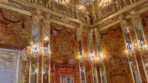 Янтарная комната в Екатерининском дворце. Уникальное произведение искусства из балтийского янтаря.