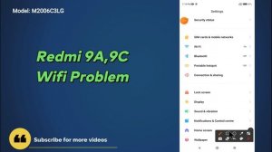 Redmi 9A / 9C Wifi problem fix || Wifi connection Not working issue (M2006C3LI)