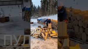 Лукашенко колет дрова для своей любимой бани