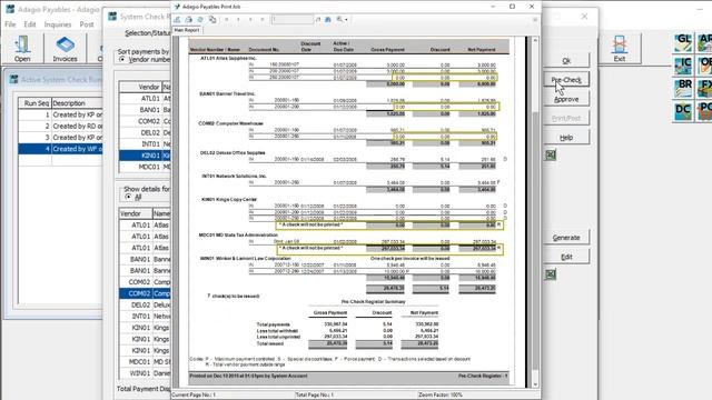 Adagio Payables - System Check Processing смотреть онлайн