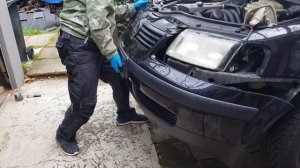 Купил Passat B5 . Снимаем передний бампер, Как снять радиатор. Проект Пассат .2 часть.