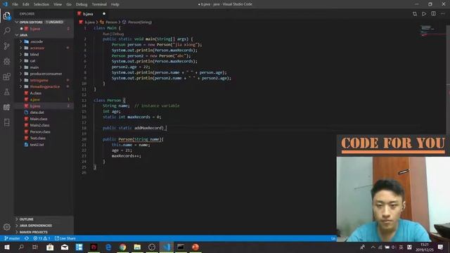 [English] [Introduction To Java] 41 Static and Non Static Variables and Methods