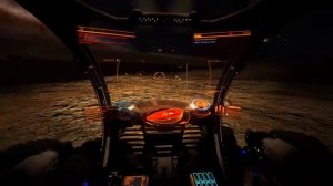 Elite Dangerous посадка на планету, осмотр кратера.