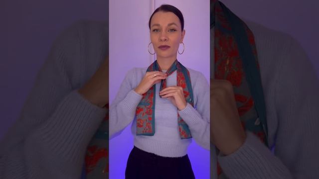 Как завязать узкий шелковый шарфик смотреть онлайн