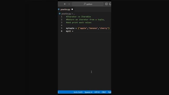 iterator vs iterable ??#python #pythonprogramming #coding #code #programming #pythoncoding