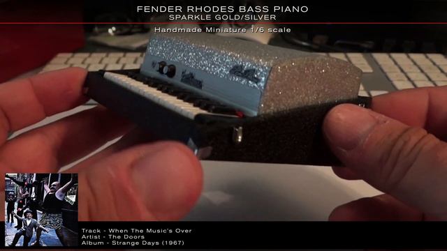 FENDER RHODES BASS PIANO SPARKLE GOLD/SILVER - Handmade Miniature 1/6 scale смотреть онлайн