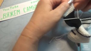 Вязание спицами пинетки -кеды #129