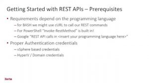 REST Easy! Fear APIs, Powershell and Scripting No More - ZertoCON