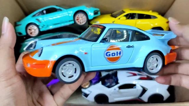 BOX FULL OF Diecast Cars - Rolls Royce, Jaguar, Pagani, Lamborghini, Audi, Ferrari, Porsche, Supra