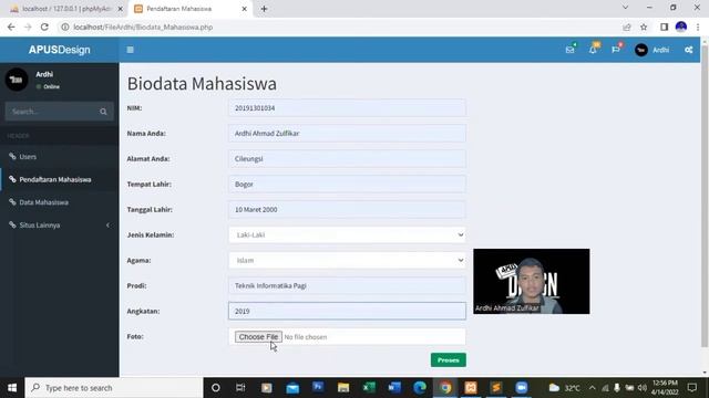 Form_Login dari php dan database di phpmyadmin