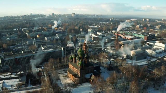 Вид на Ярославль с высоты птичьего полета