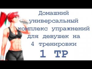 Домашний универсальный комплекс упражнений для девушек на 4 тренировки (1 тр)