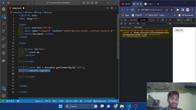 Event and Event Handler in Javascript || JS COURSE || JS-011 - Roshan Rajurkar