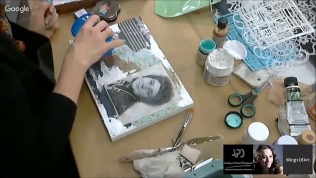 Винтажное микс медиа Mixed Media: видео мастер-класс Натальи Жуковой. Винтажное панно с фотографией