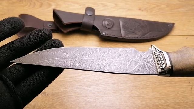 Нож Легионер из дамасской стали, гравировка смотреть онлайн