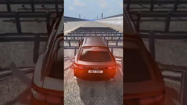 Cars vs Numerous Guardrails – BeamNG.Drive