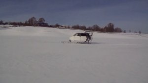 Испытание аэросаней,двигатель ваз 2106.Продолжение