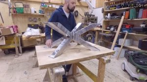 Coffee table with steel spider legs - Spalted Beech