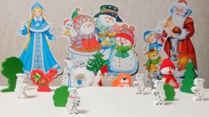 Новогодние приключения Снеговика. Пальчиковый театр. Театр бабушки Зины.