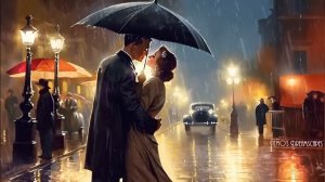 Just Me, You and an Umbrella ☂ Vintage Oldies Music playing in the rain (raindrops on umbrella) ASM