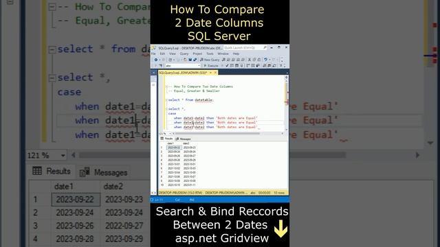 Compare 2 Date Columns In A SQL Server Table