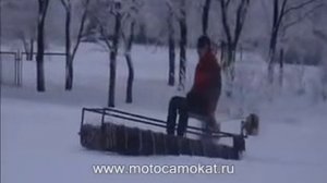 Сверхлёгкий разборный ШНЕКОХОД 2009 ( шнекороторный вездеход )/ Screw-propelled vehicle